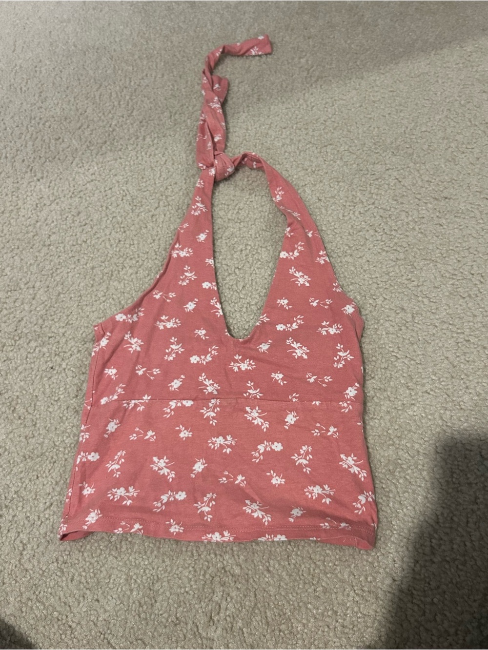 Hollister Dusty Rose Floral Halter Tank